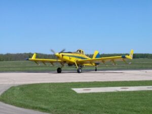 Spray aircraft used in spongy moth control