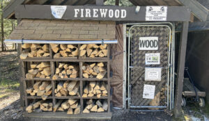 Photo of firewood self-service stand at a Wisconsin state park
