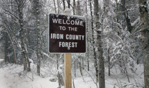 Photo of Iron County Forest sign23 with assistance from Knowles-Nelson Stewardship funds.