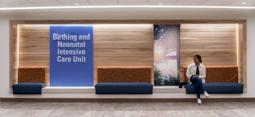 wood wall in a hospital